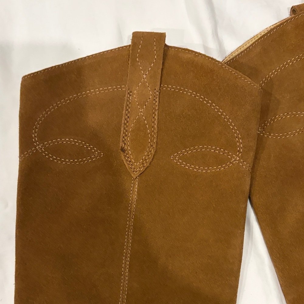 Nine West Brown Suede Western Knee Boots - Picture 4 of 5